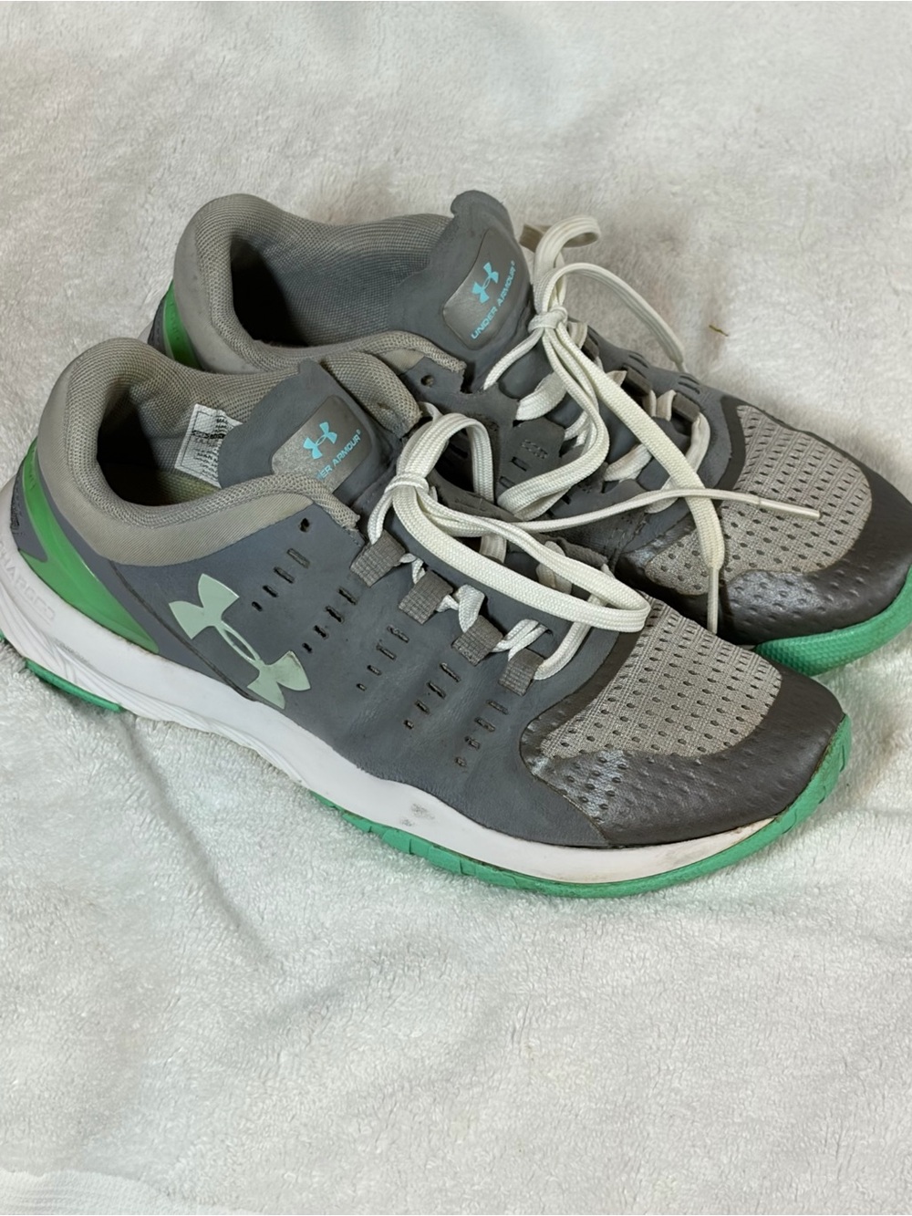 Under Armour Gray and Mint Lightweight Trainer Sneakers